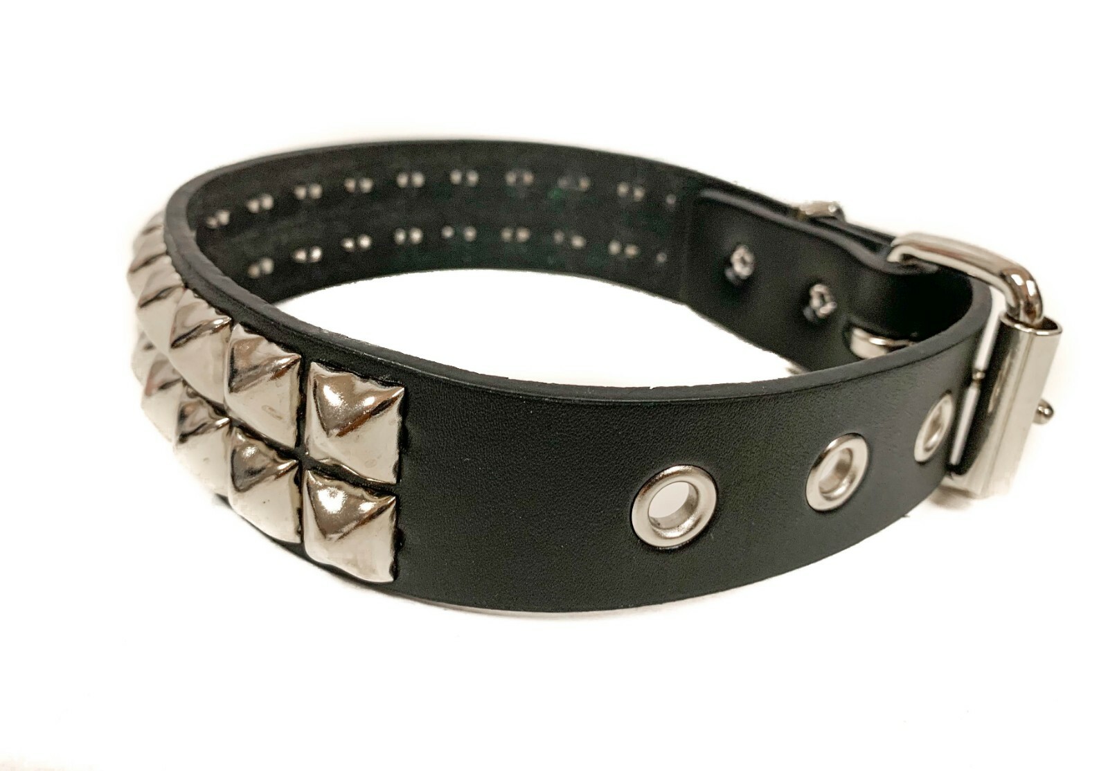 Studded Choker Collar Necklace Double Row pyramid Punk Goth Rockabilly 60’s BDSM