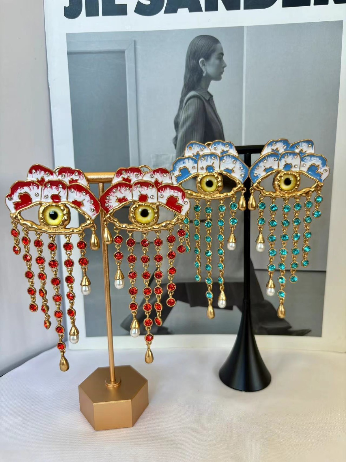 High Quality Devil’s Eye Pearl Tassel Gold Earring Gift