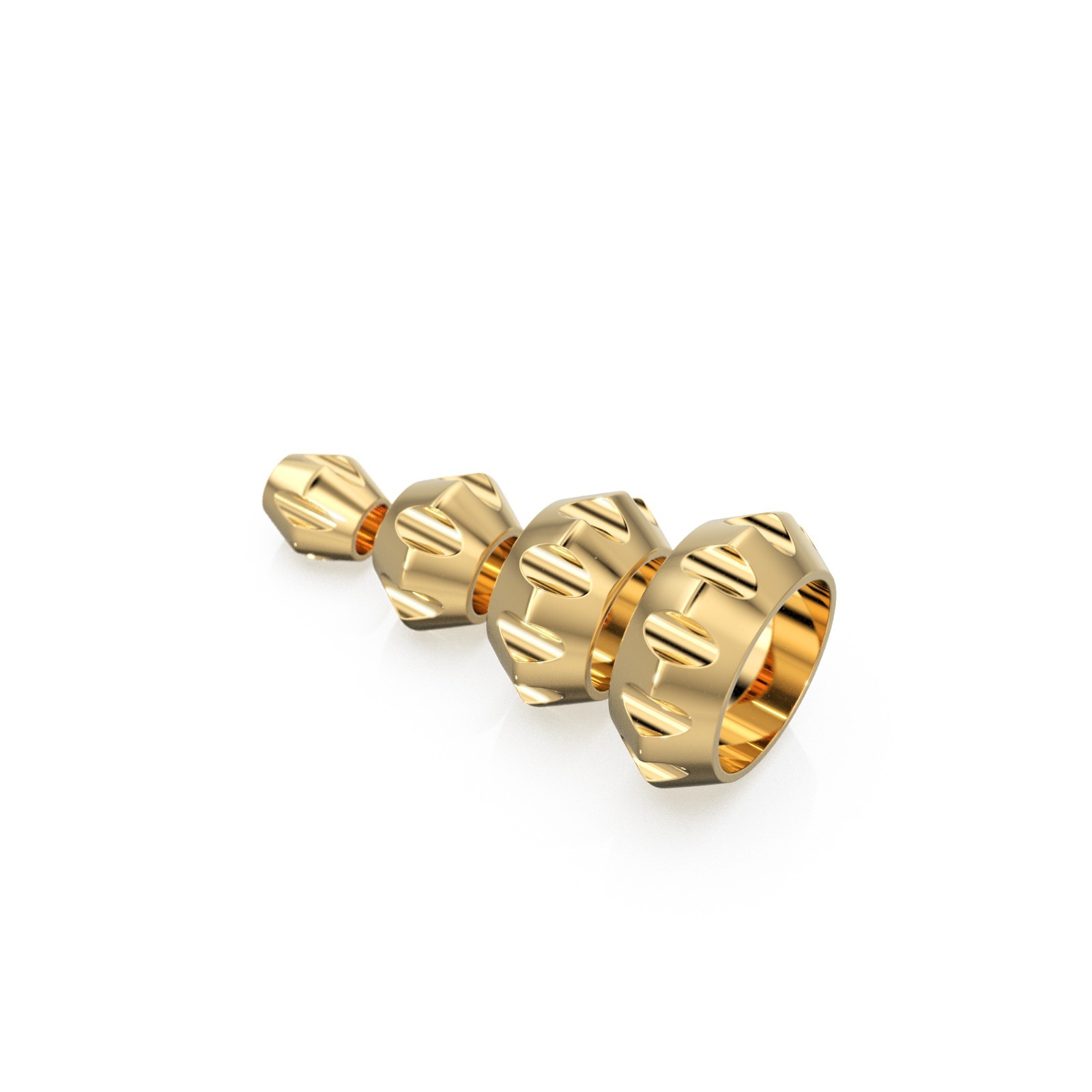 Bicone 18k Solid Gold Spacer Beads / 14k Jewelry Making Supplies / Lightweight W