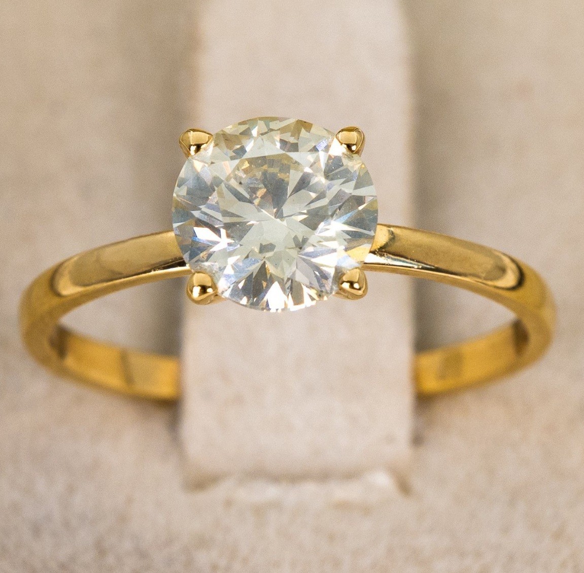 1.35ct Natural Fancy Greenish Gray Diamond Solitaire Ring 18K Gold IGI Certified
