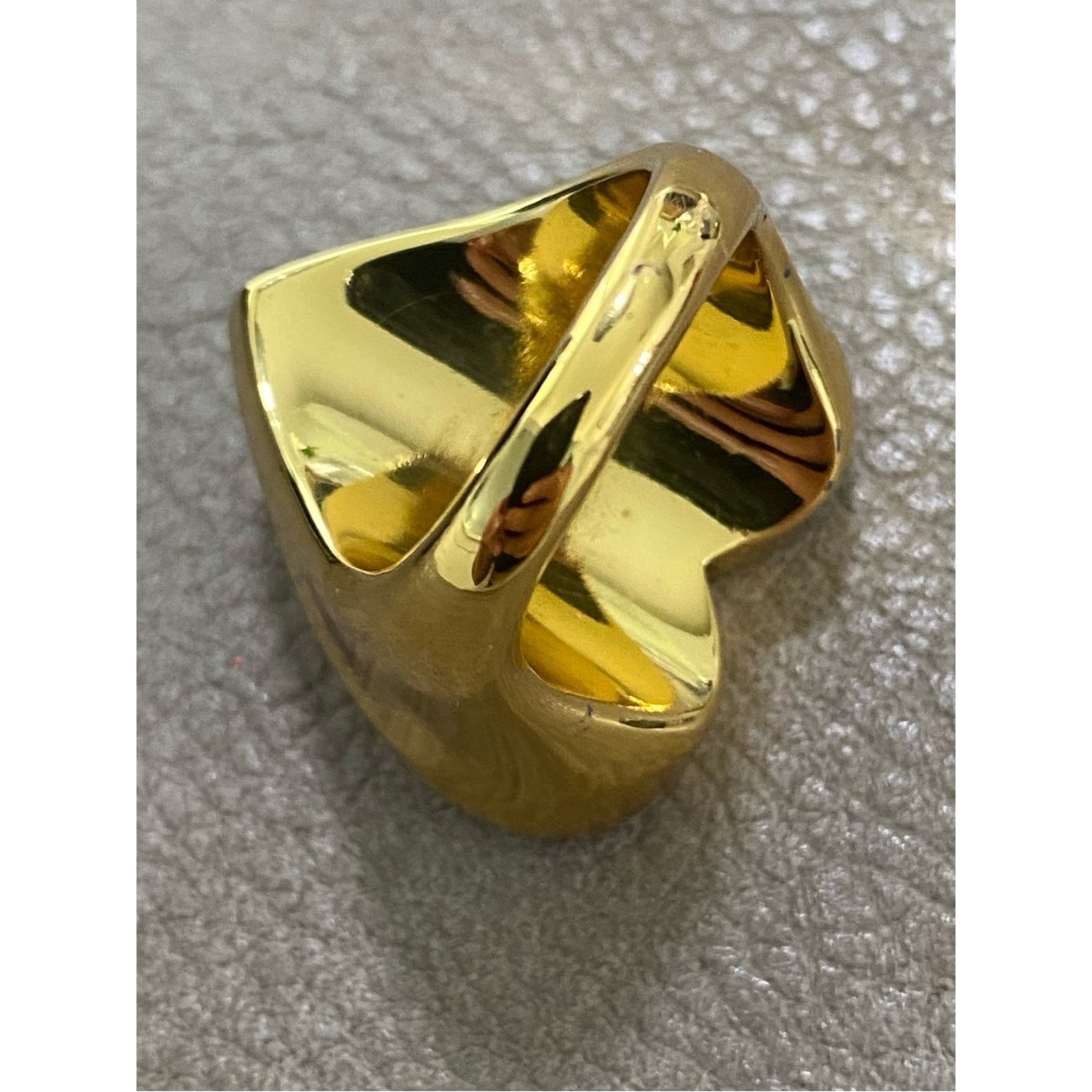 Kurt Geiger Evil Eye Heart Cocktail Ring Orange in Gold Tone Size 7