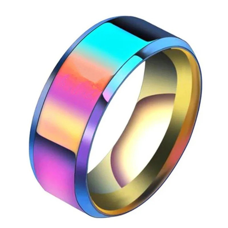 6 Colors 8mm Tungsten Ring Brushed Stainless Steel Wedding Band Men Women