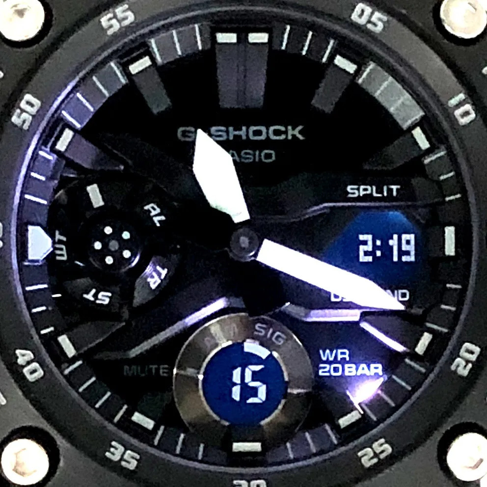 G-SHOCK GA-2000S-1A Carbon Core Guard Structure, Double LED Light, Analog-Digita