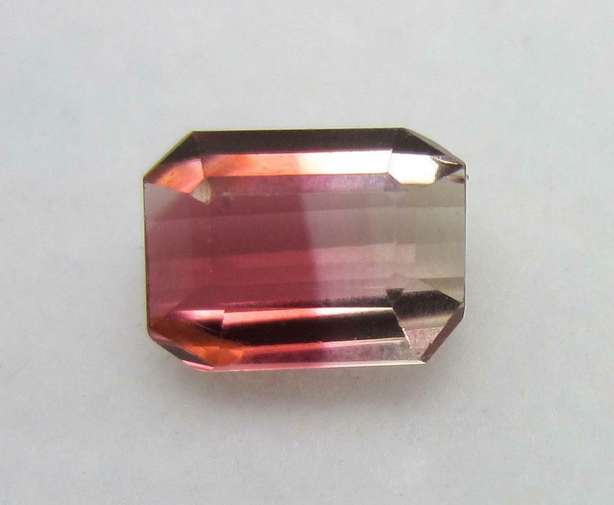1.60 CARATS OCTAGON BI-COLOR PINK TOURMALINE GEMSTONE- BCT-0017