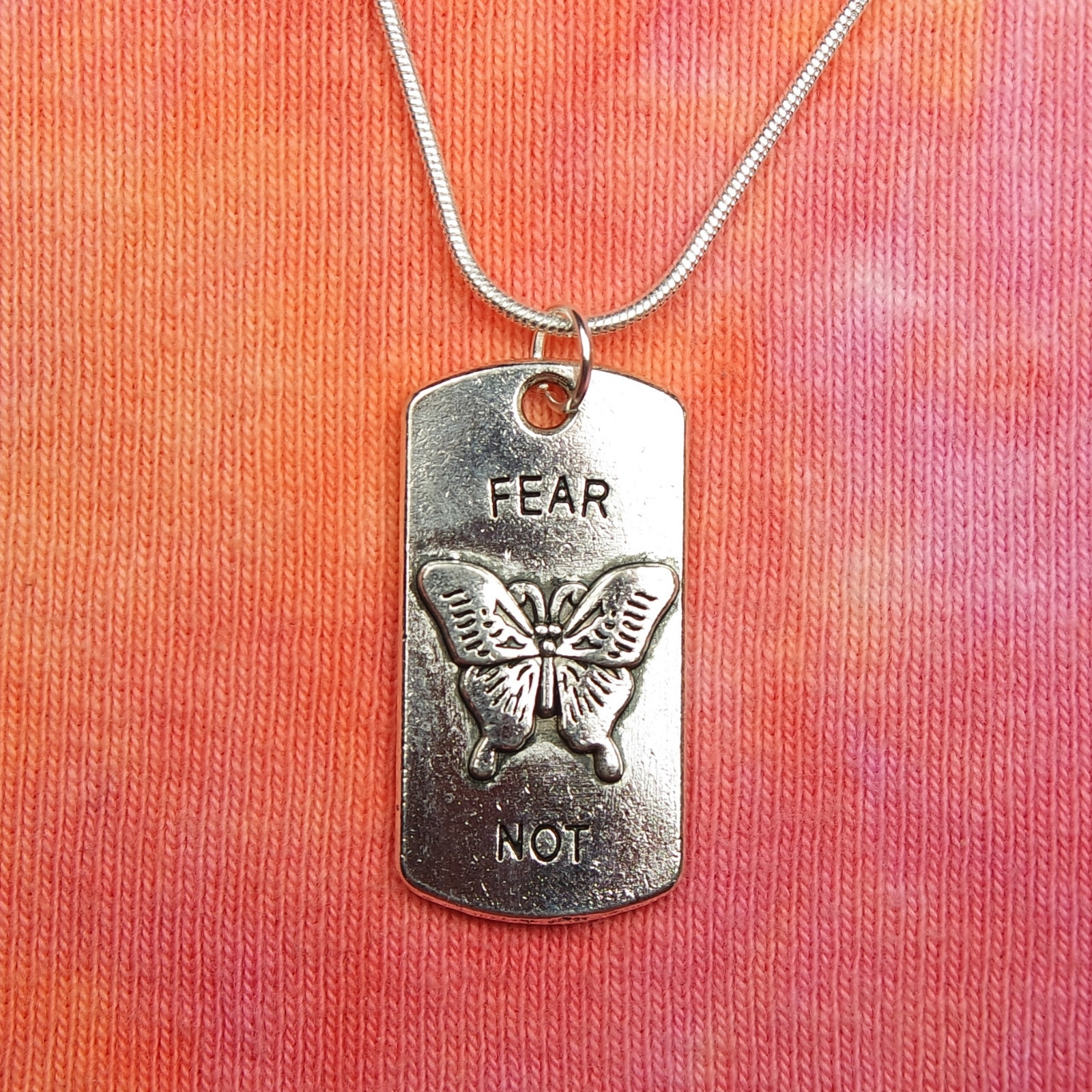 Fear Not Change Butterfly Pendant 16″-36″ Necklace Message Jewelry Butterflies