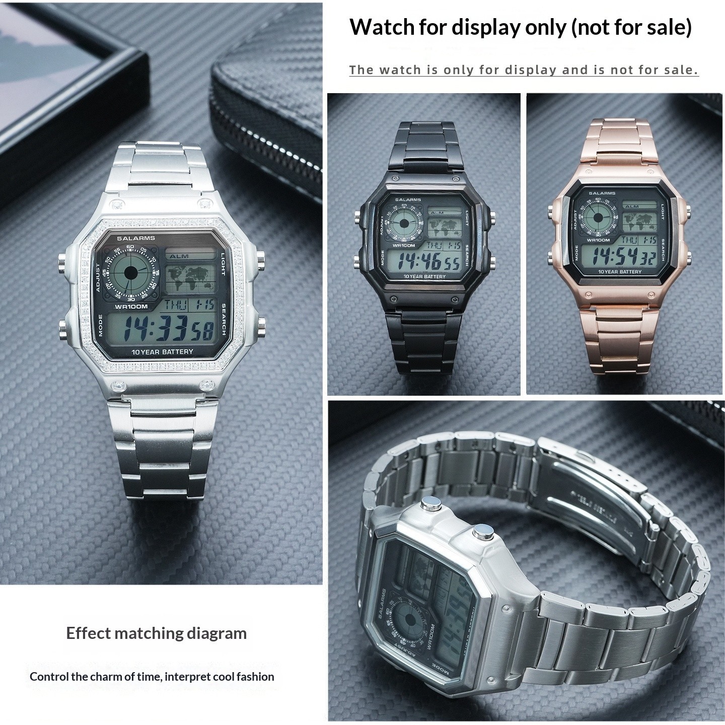 For Casio AE-1200WH AE1200 1300 WS1600 Modified Metal Watch Case Steel Strap Men