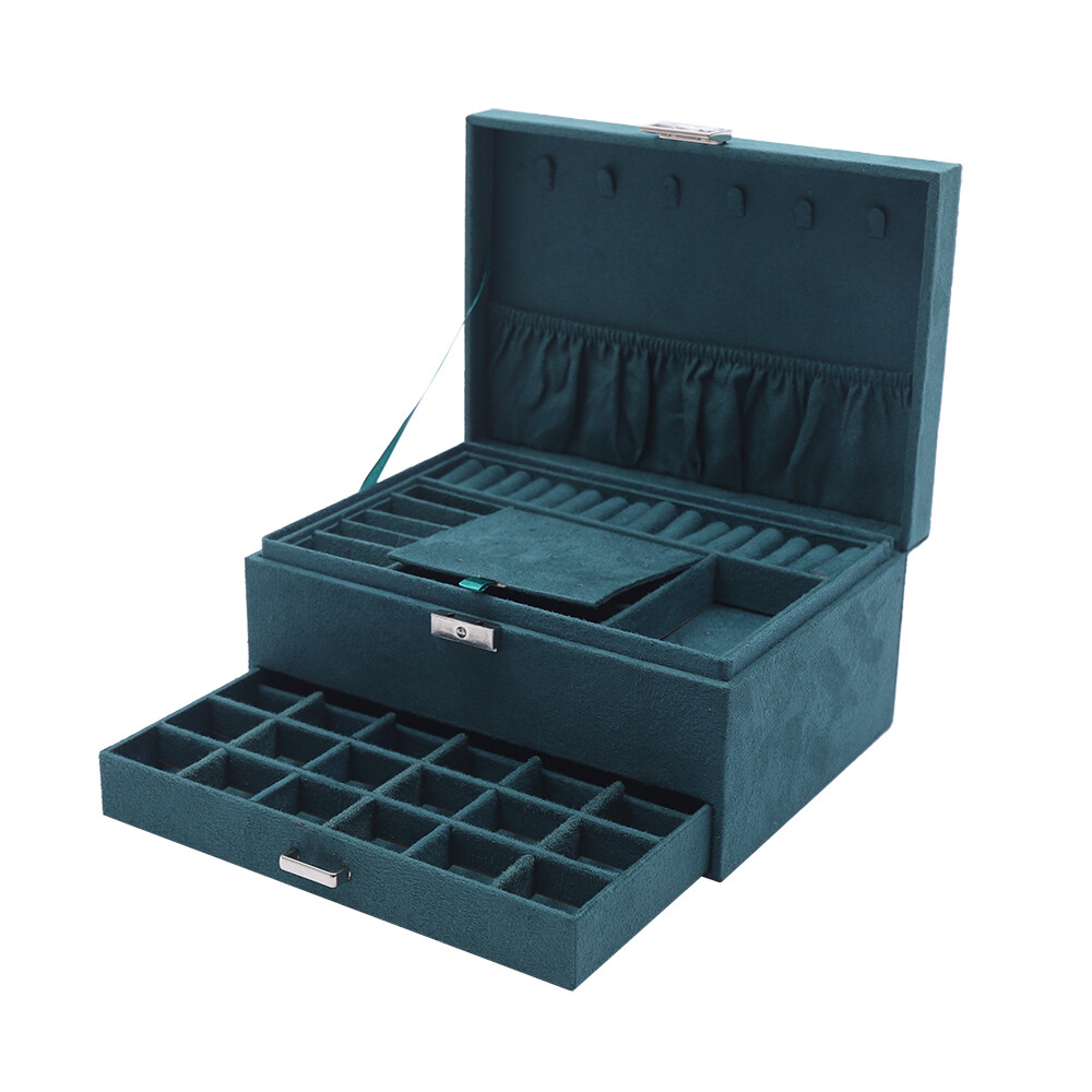 3 Layers Jewelry Box Organizer Large Capacity Ring Earring Necklace Storage New