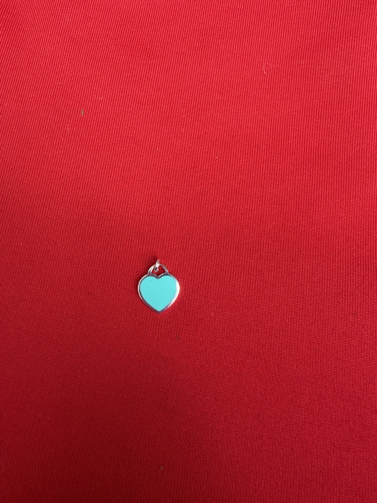 Tiffany & Co. 925 Silver Blue Enamel Mini Heart Charm