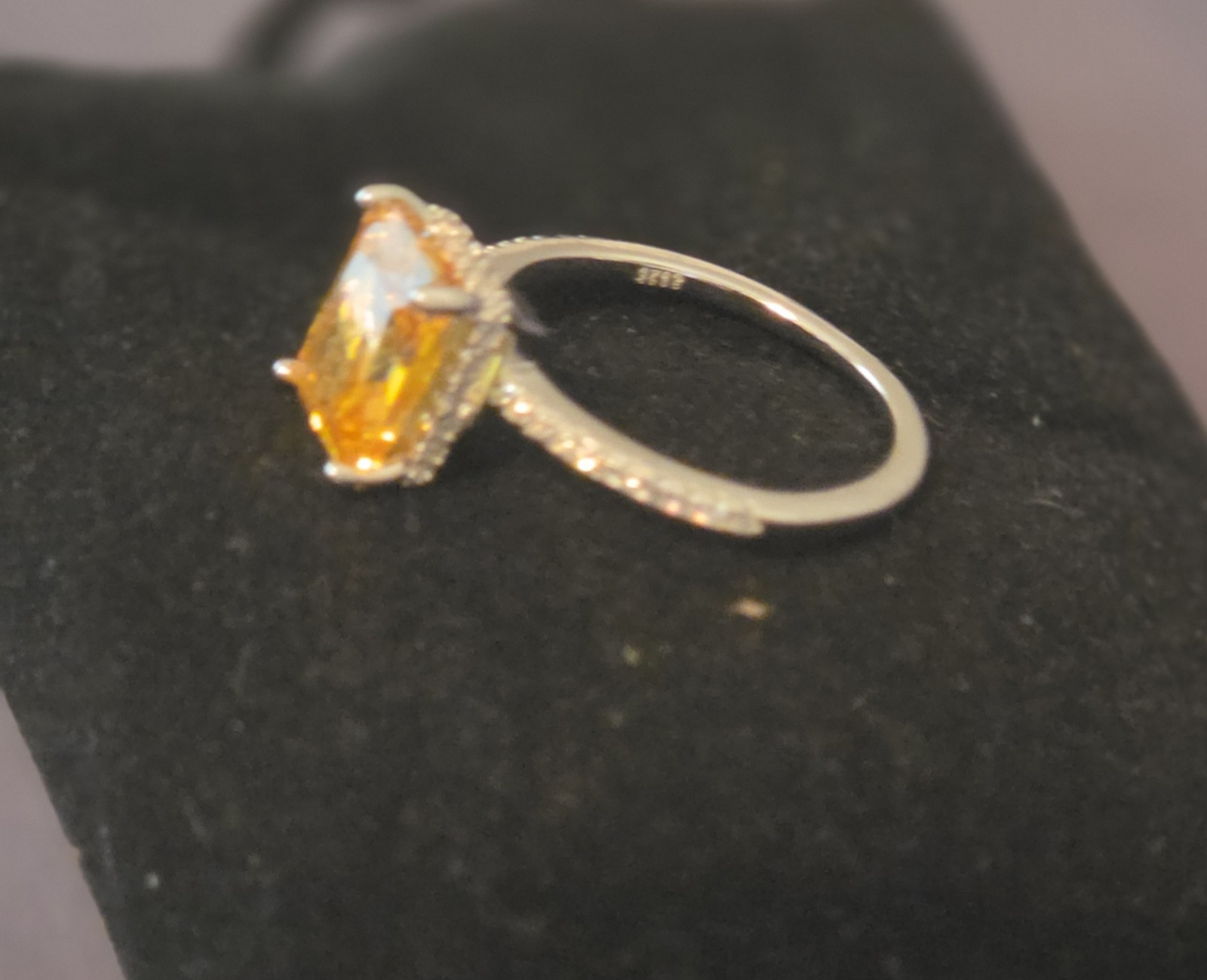 UGI Certified 4.00ctw Lab-Grown Radiant Yellow Gemstone 925 Sterling Silver Sz 7