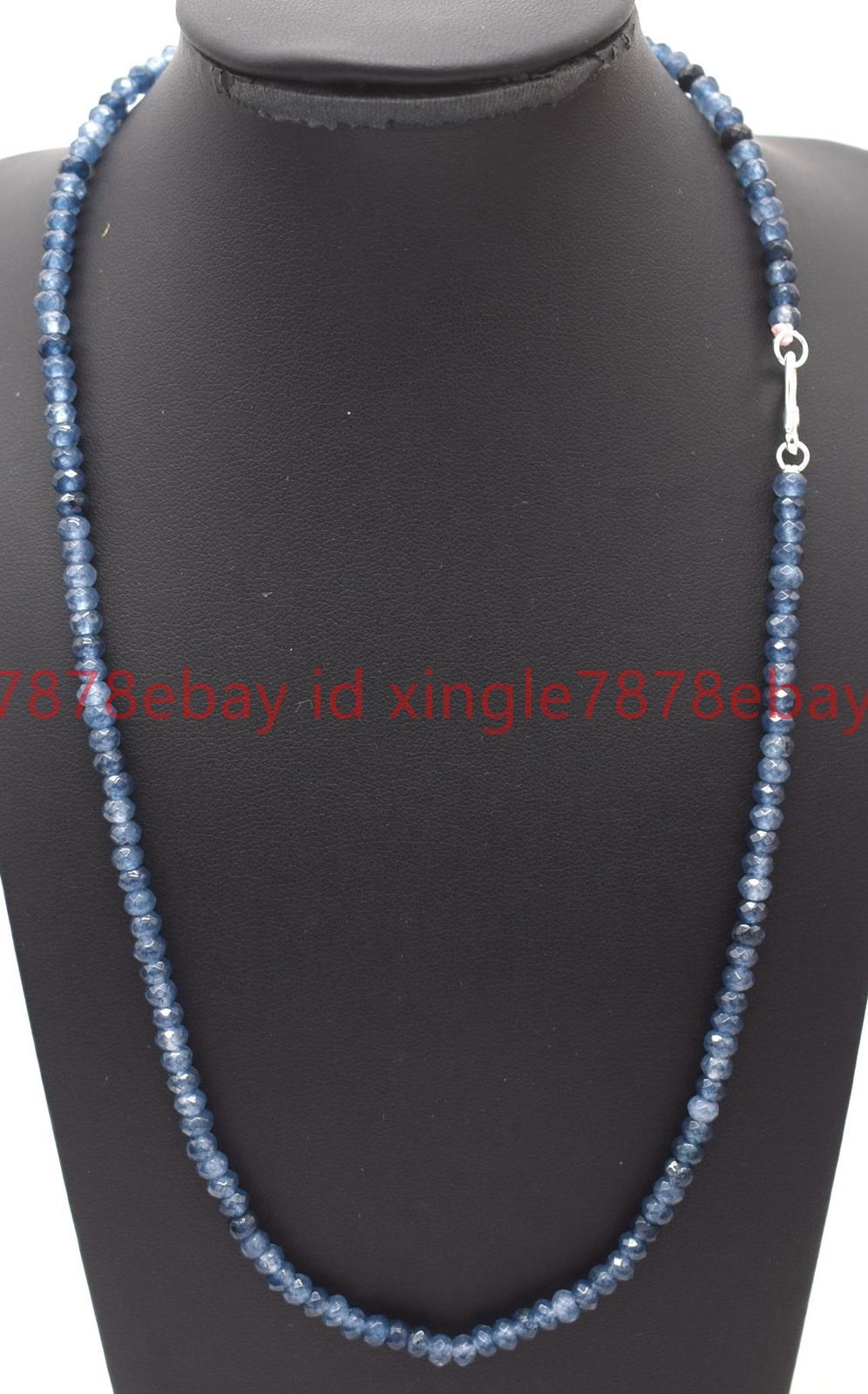 Natural 2x4mm Faceted Blue Apatite Rondelle Gemstone Beaded Necklace 16-28in