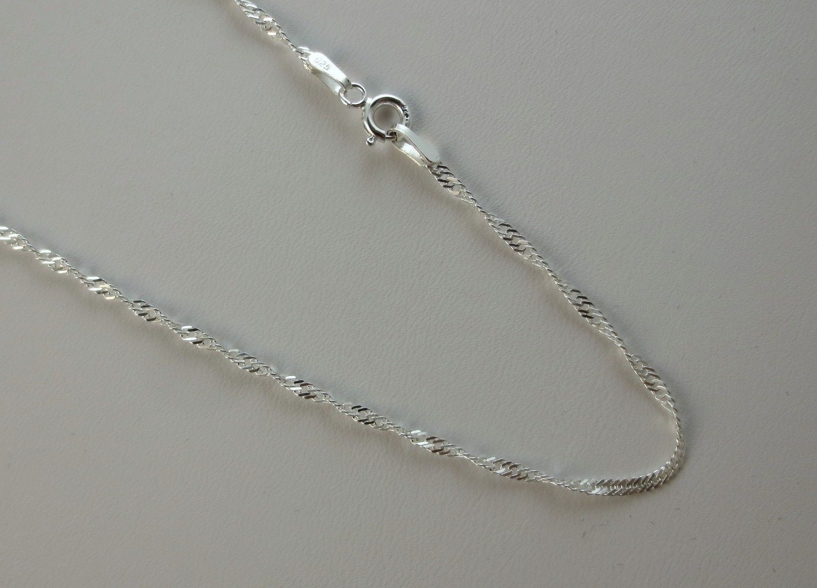 1.5mm Singapore Sterling Silver Chain. 16,18,20,22,24 inches. Pure .925 Italian