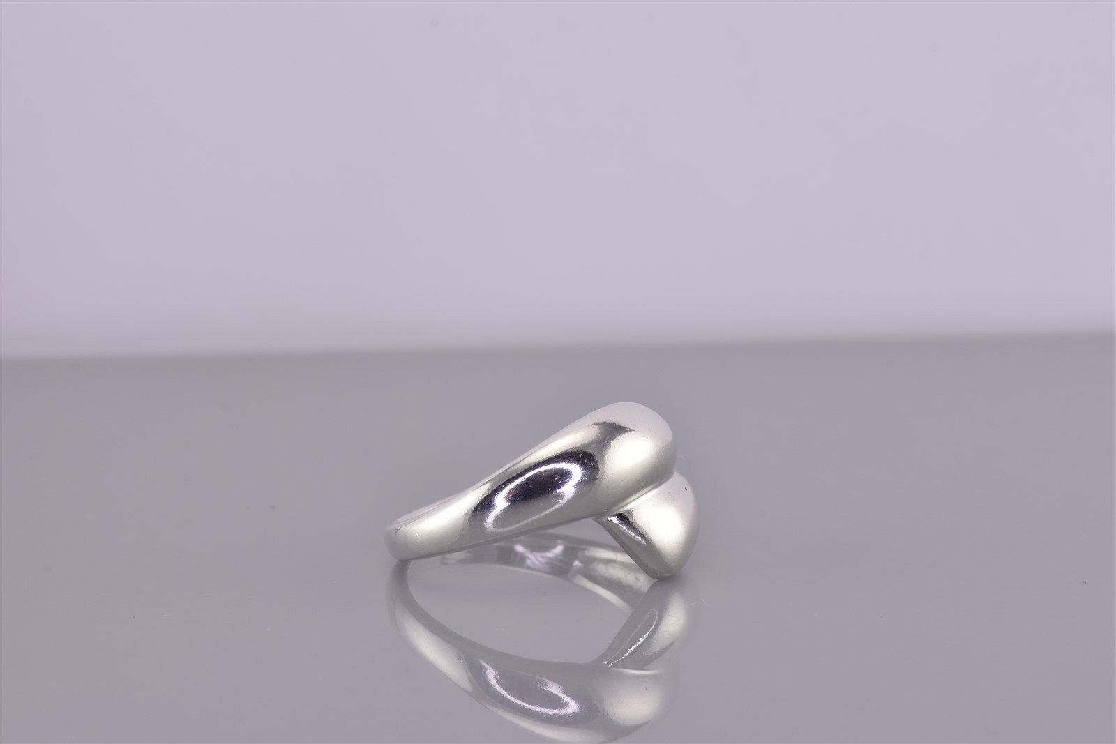 Sterling Silver 13mm Polished Puffy Smooth Bypass Classic Band Ring 925 Sz: 7.5