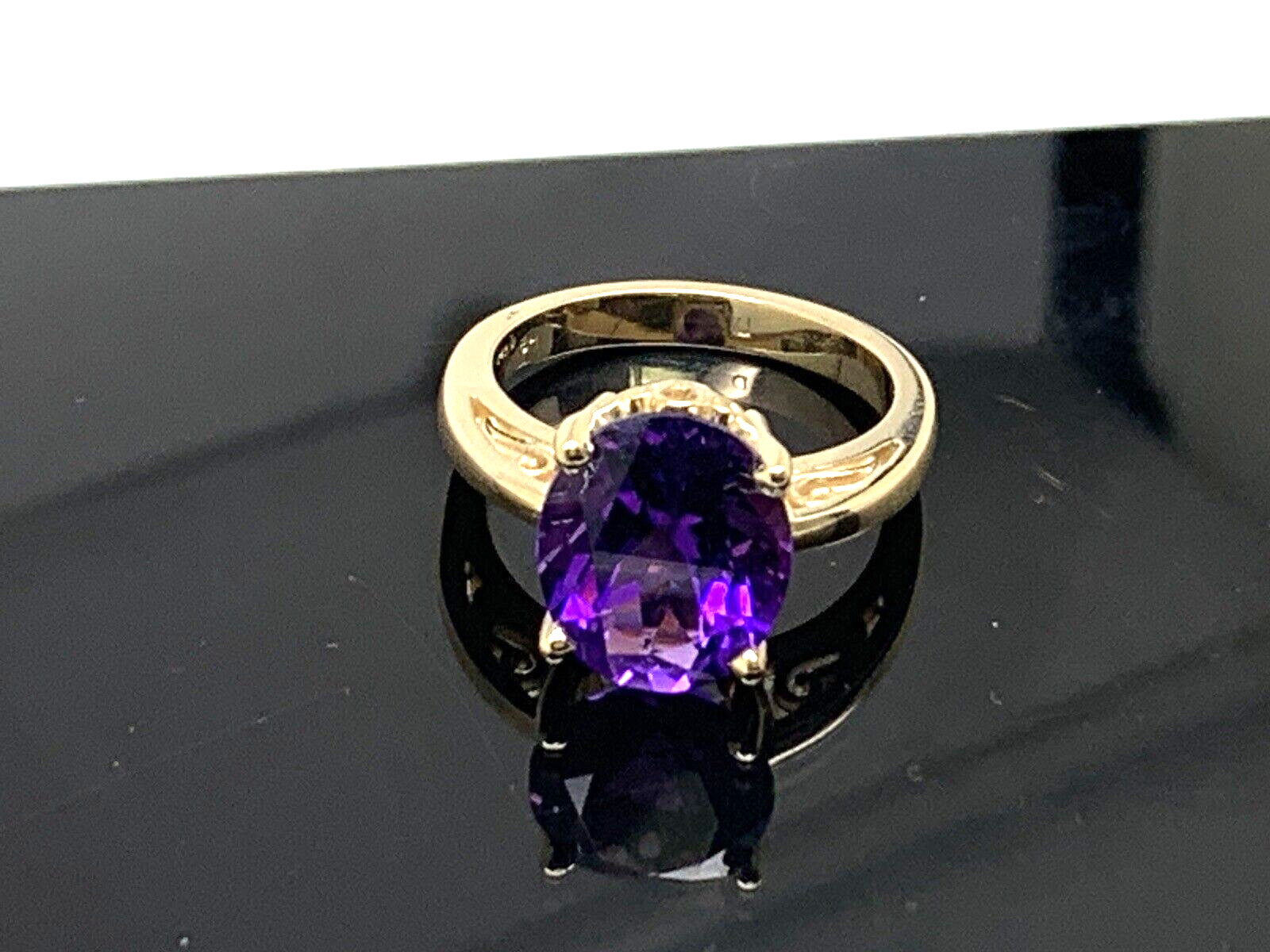 Purple Gemstone Cocktail Ring 14k Yellow Gold Women’s Estate Jewelry Size 6.25