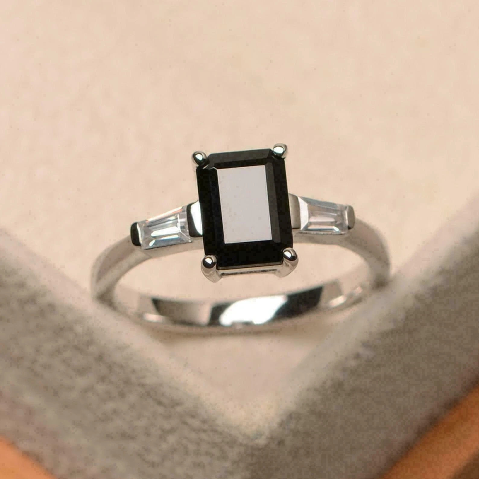2 Ct Emerald Lab Created Diamond Women’s Engagement Ring 14k White Gold Plated
