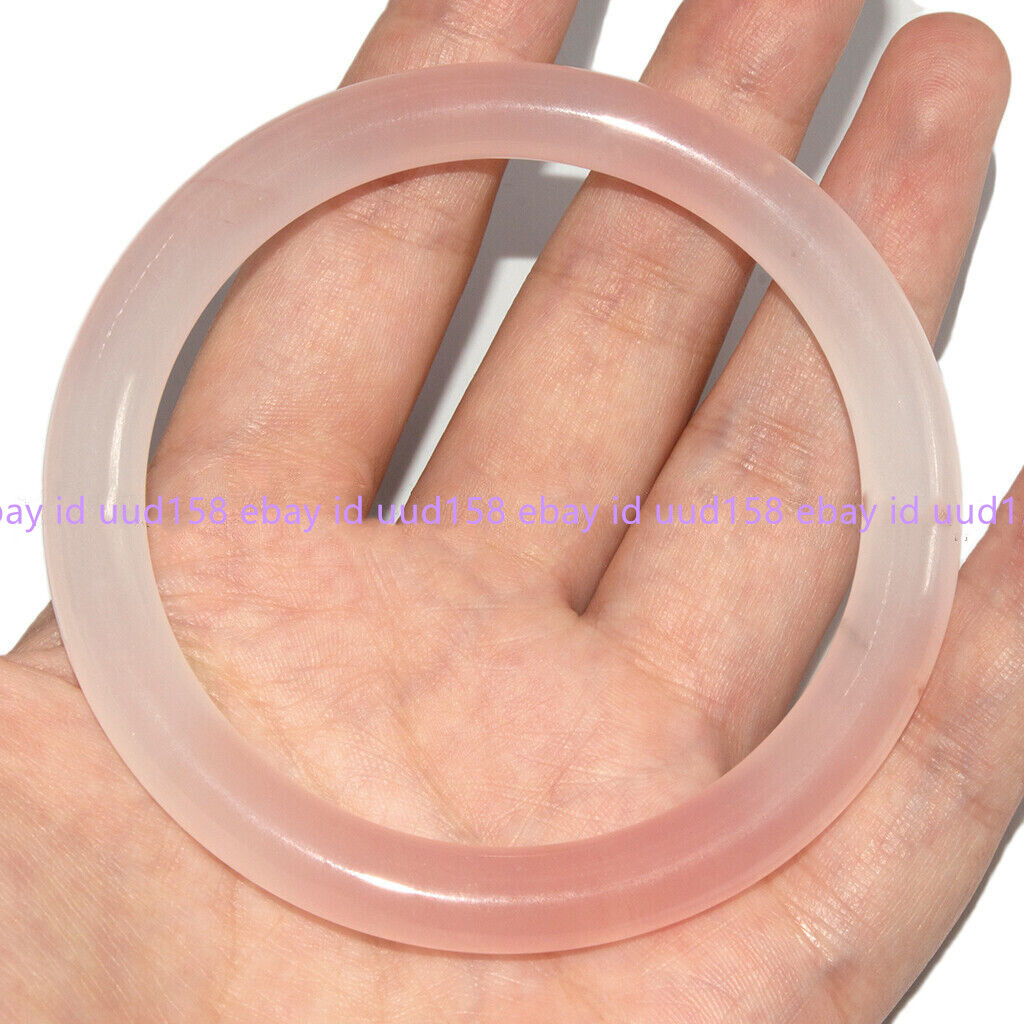 Natural White Pink Jade Jadeite Gemstone Bangle Bracelet 56-62mm Women Jewelry
