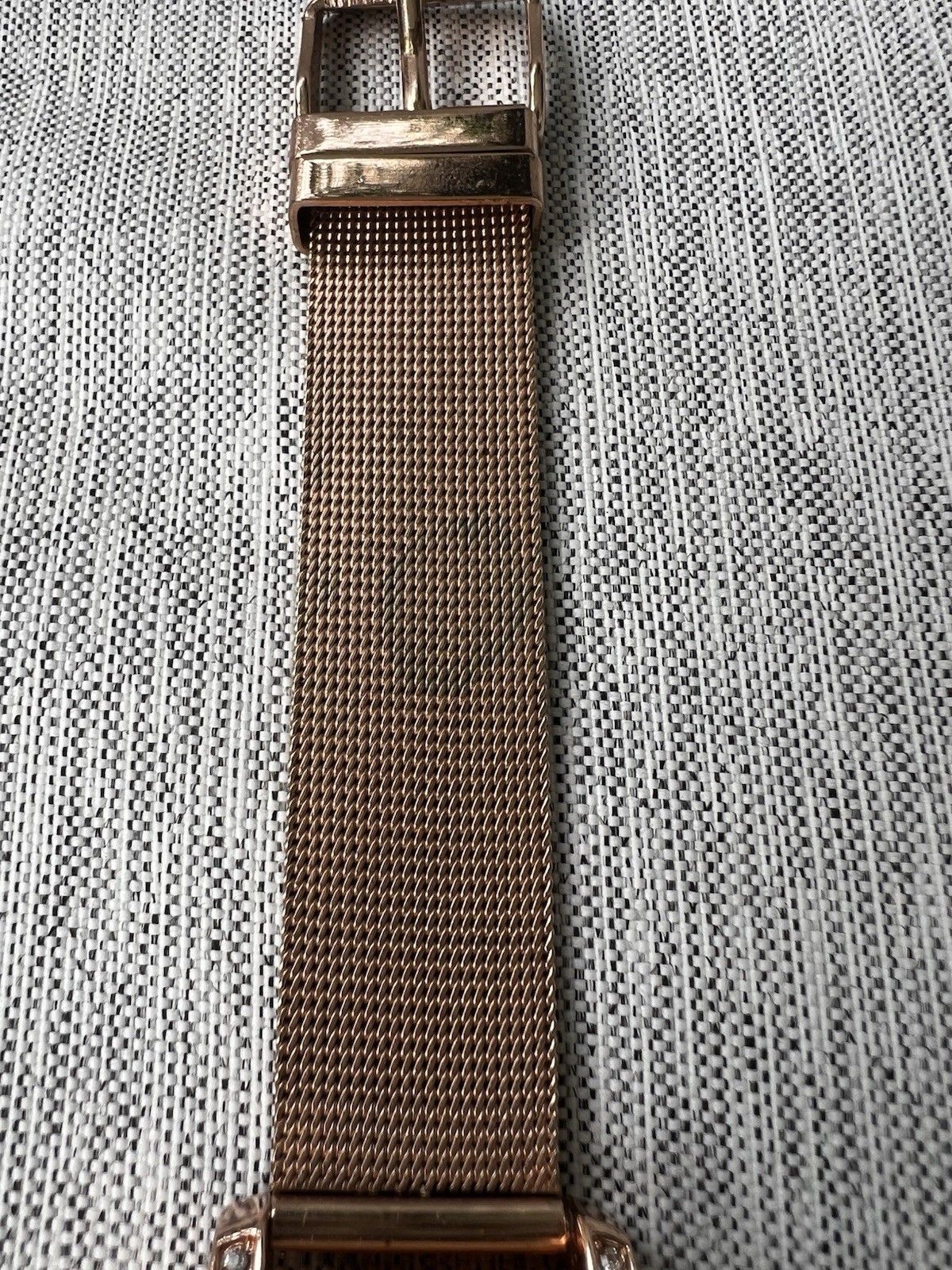 Ellen Tracy Women’s Rectangle Watch Blue Dial Rose Gold Tone Crystal Bezel