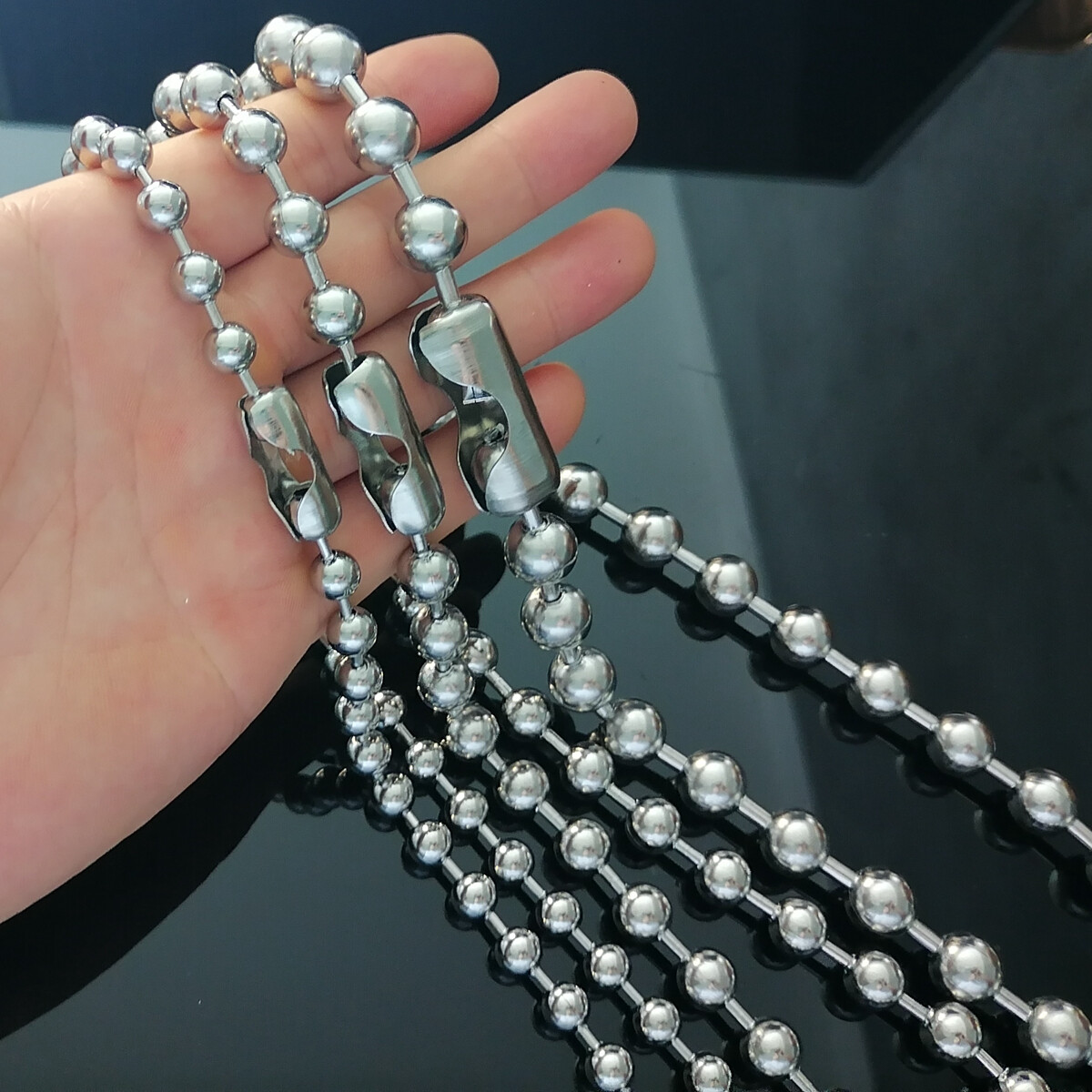 Punk Ball Chain Necklace 316L Stainless Steel, 2000’s Y2K Large bead jewelry