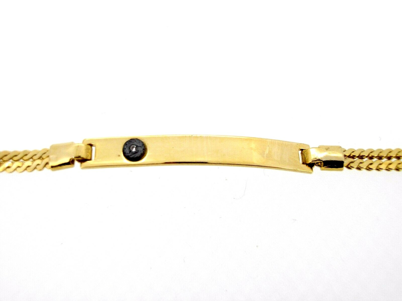 Bracelet Lang gold filled double Serpentine chain ID identification with diamond