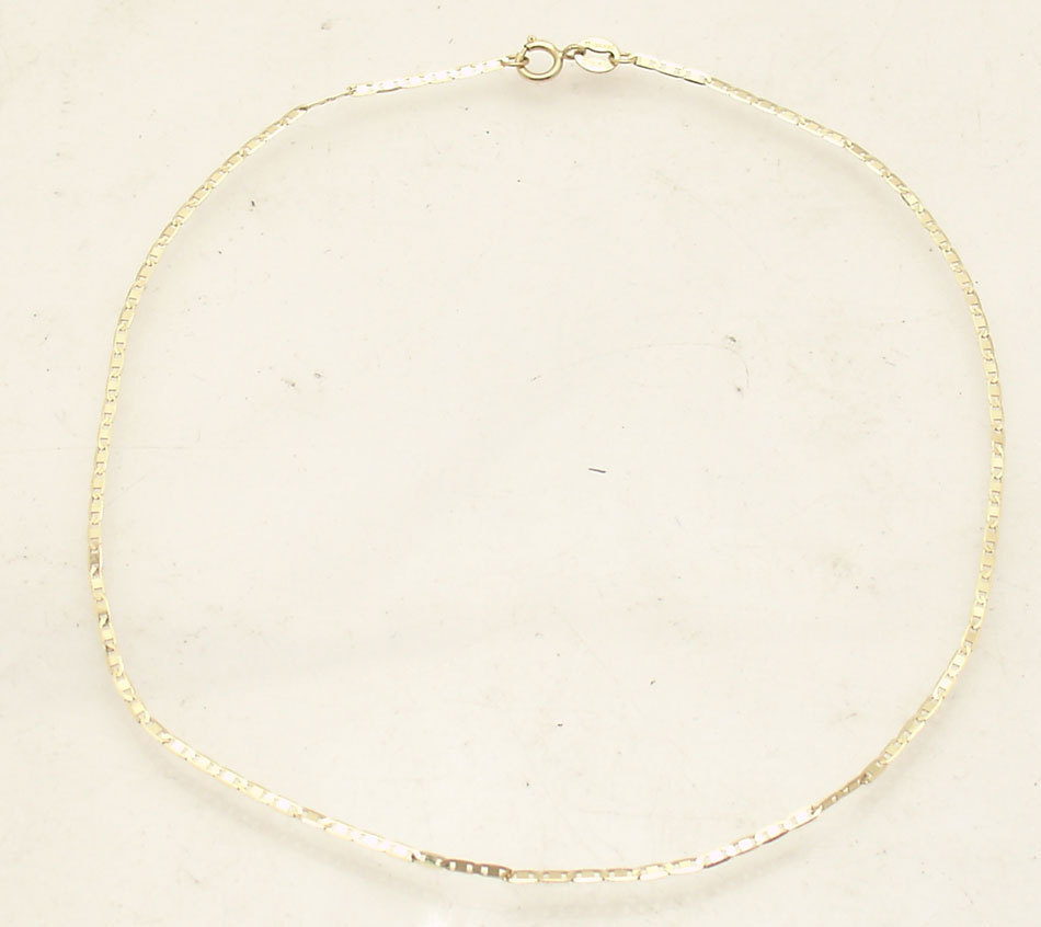 10″ Mariner Anchor Link Chain Ankle Bracelet Anklet Real Solid 10K Yellow Gold