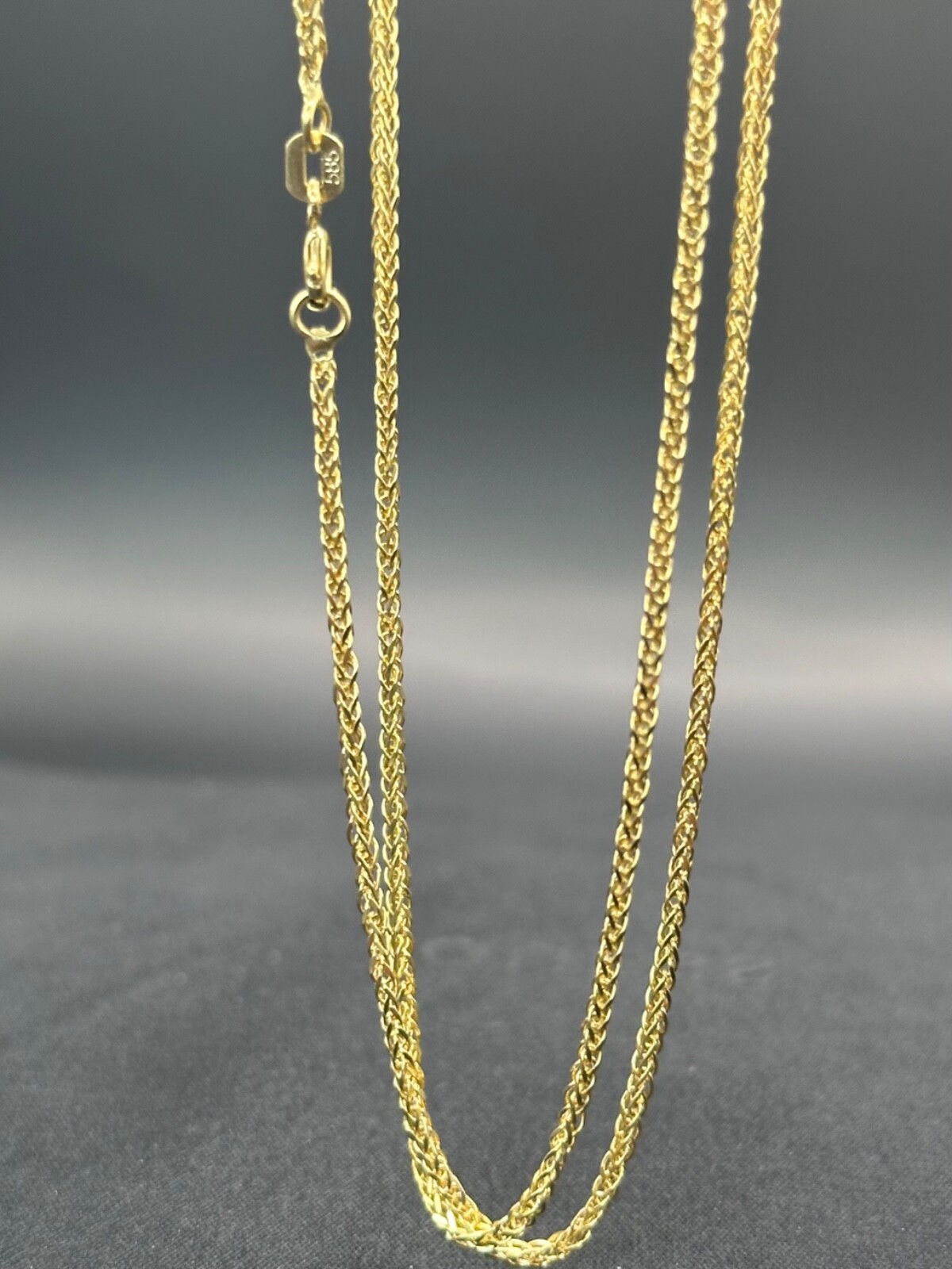 14K Yellow Gold Spiga Wheat Chain Necklace 22” 2.0mm 585 Hallmark Genuine Gold
