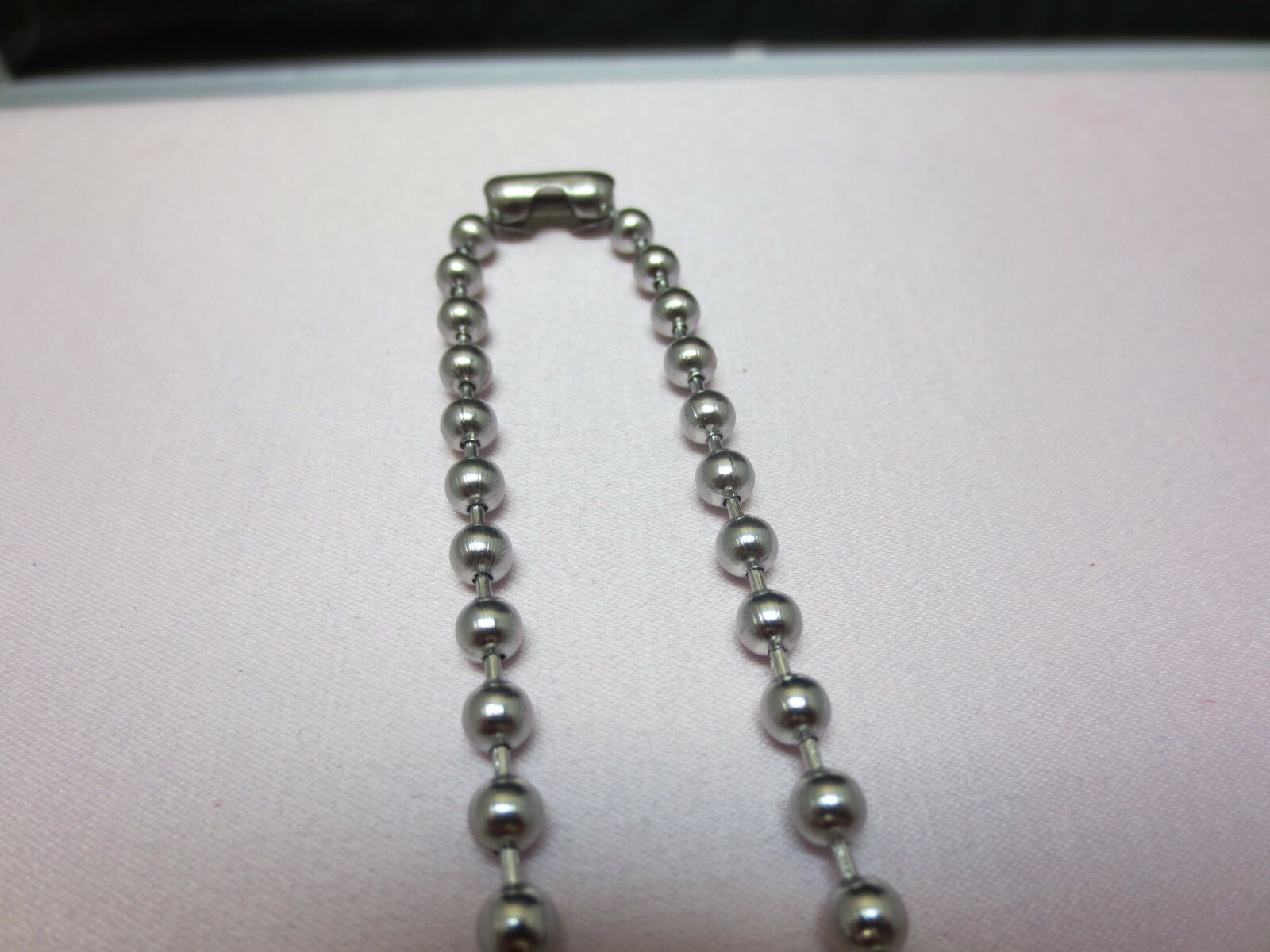 4.5mm STAINLESS STEEL SILVER BALL CHAIN FROM 16″-42″ WITH A MILITARY CLASP