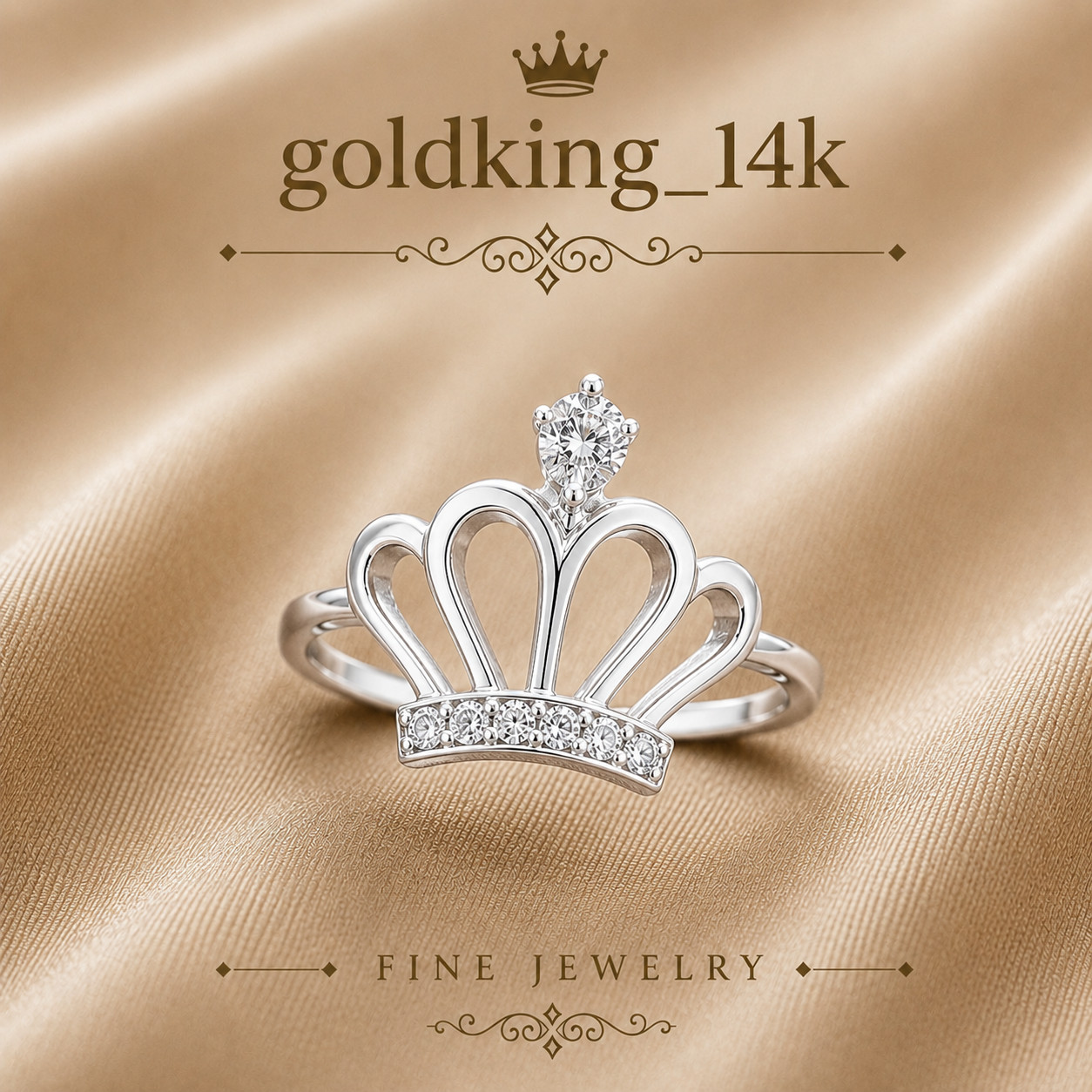 0.32Ct Simulated Diamond Crown Style Adjustable Toe Ring 14k White Gold Plated