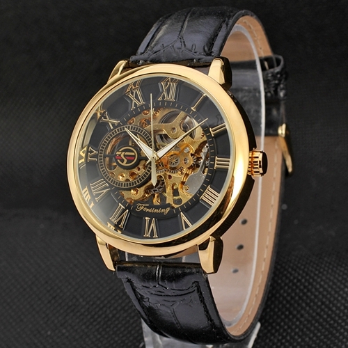 FORSINING Luxury Skeleton Classic gents Mechanical Hand-winding Unisex Watch 099