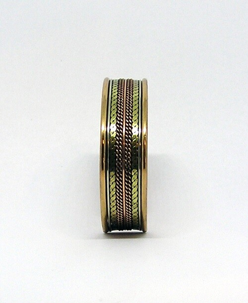 New Copper & Brass Cuff Bracelet, 6.5 X 5/8th Inch Tarnish Resistant Non-Toxic