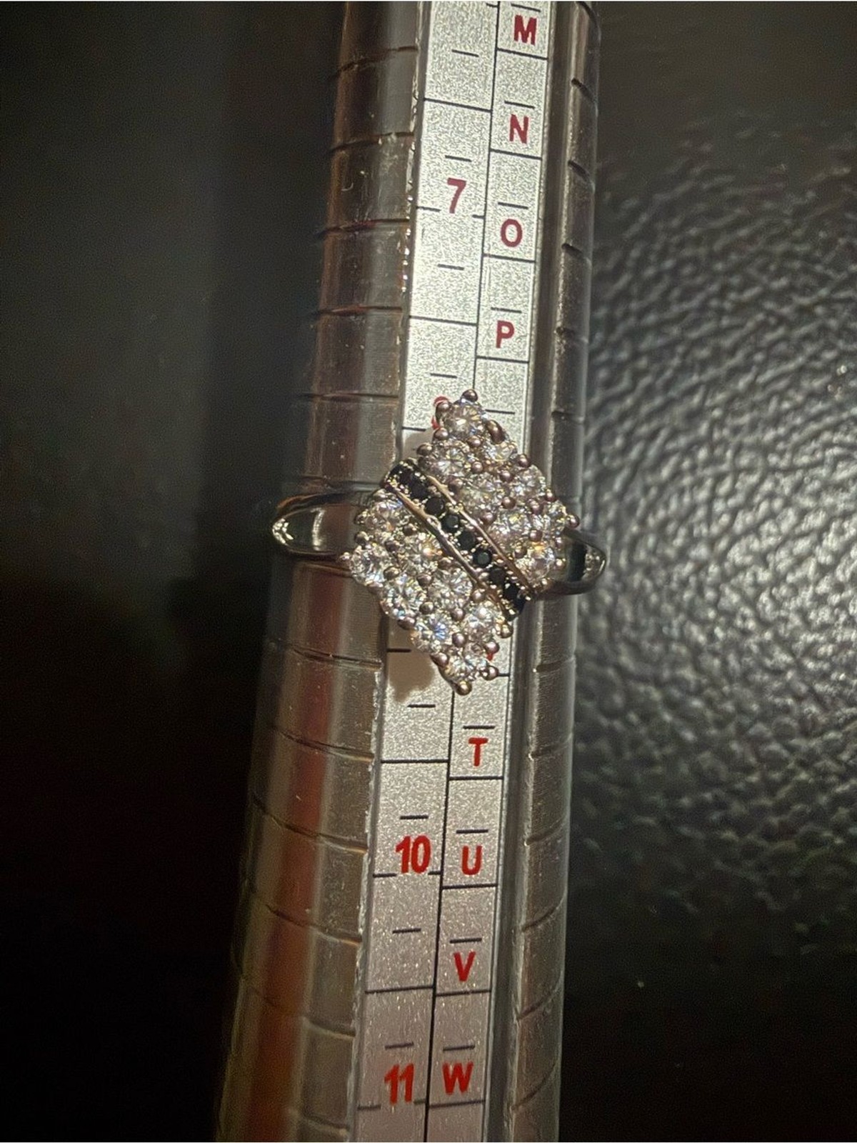 18K White Gold Filled Ring with Sparkling Cluster CZ Stones Size 8.5