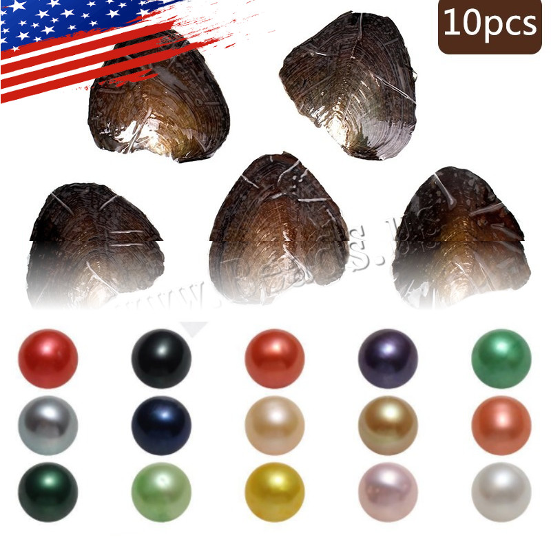 10x Bulk Natural Freshwater Akoya Pearl Oysters Real Pearl Bulk w/ Large Pearls