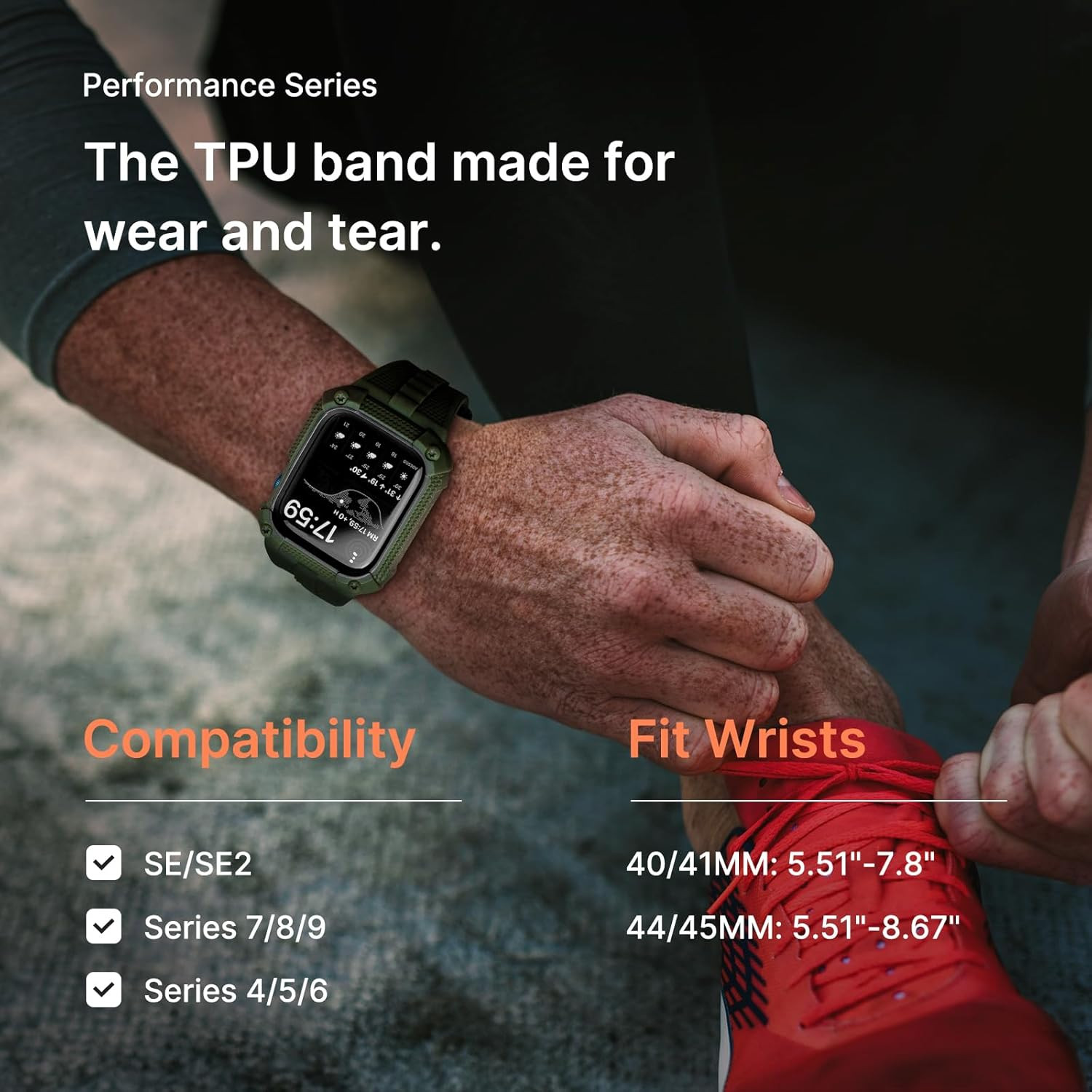 Band with Case for Apple Watch 41/40Mm | TPU Strap Fits Iwatch Series9/8/7/6/5/4