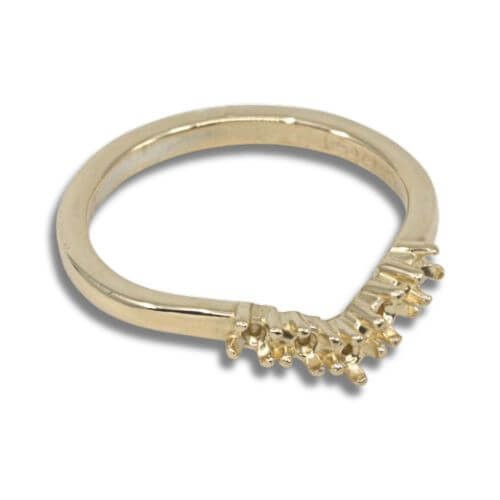 Five (5) Stone 2mm Round V Wedding Band Ring Mounting