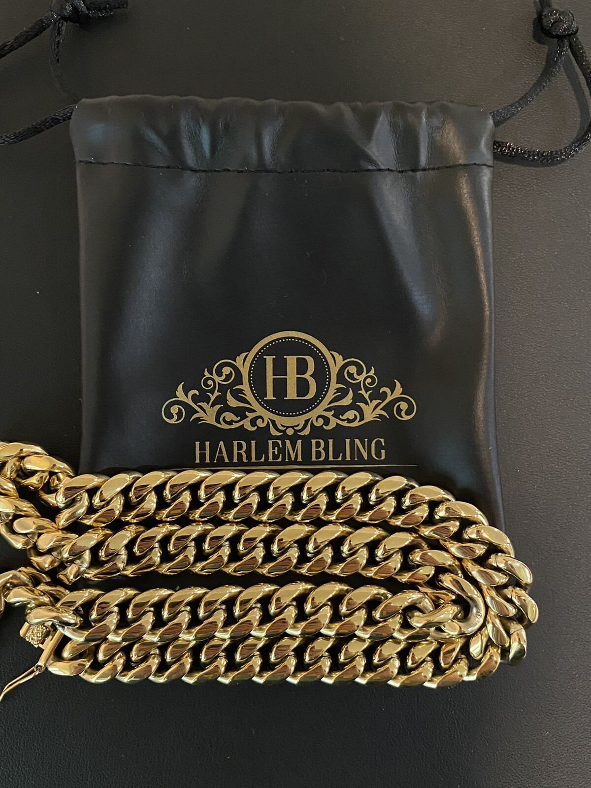 Real Solid 14K Gold Over Stainless Steel Miami Cuban Link Chain Necklace Choker