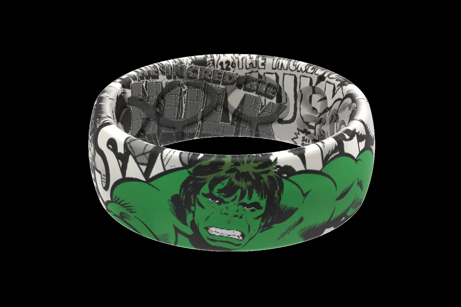 Marvel Groove Life “Hulk Black & White Comic” Silicone Ring Size 14