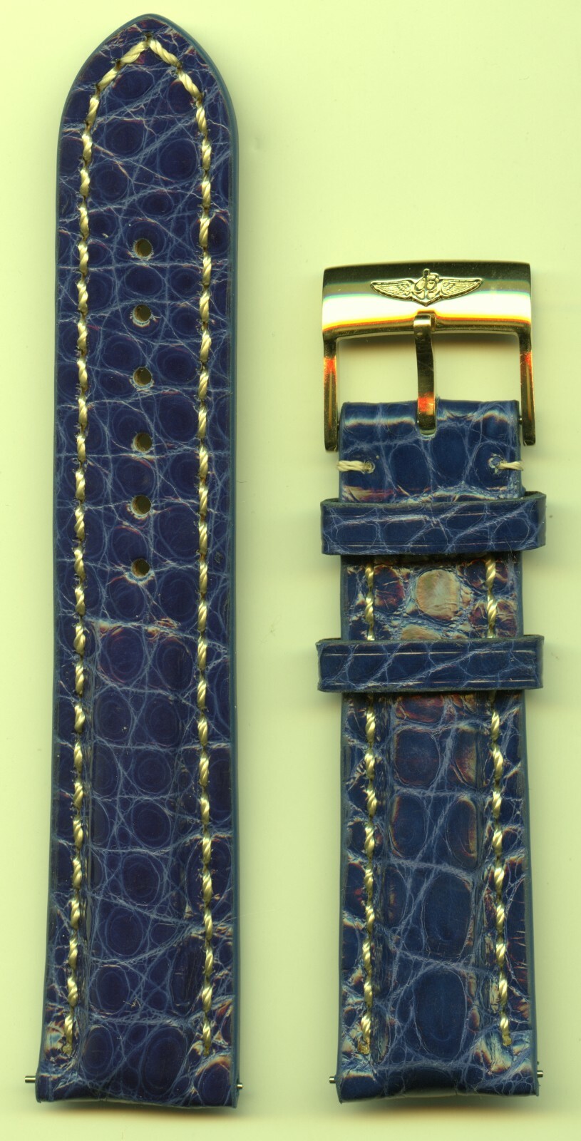 Genuine Alligator MB Strap for Gen. Breitling Buckles, Watches, and Chronographs