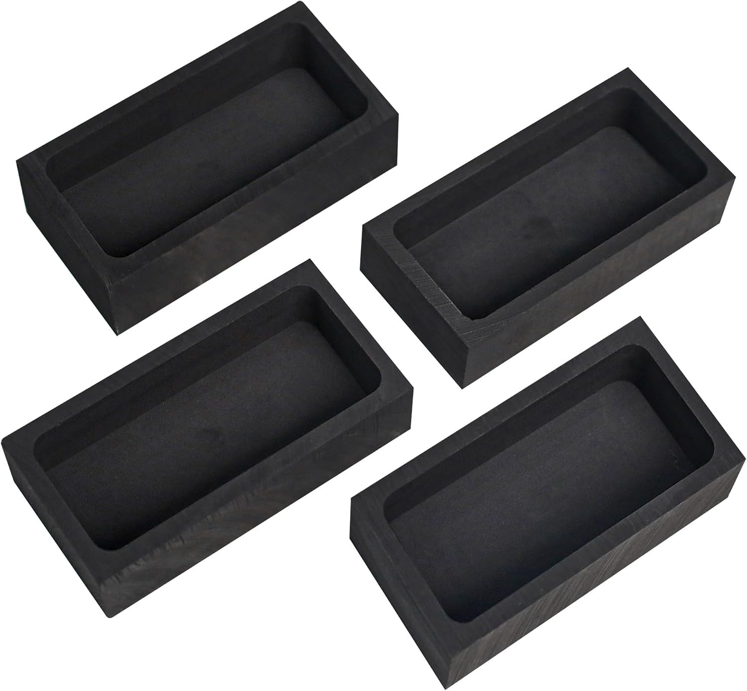 Nelyrho 4 Pieces 1kg Graphite Ingot Molds for Casting Gold Silver Aluminum Coppe