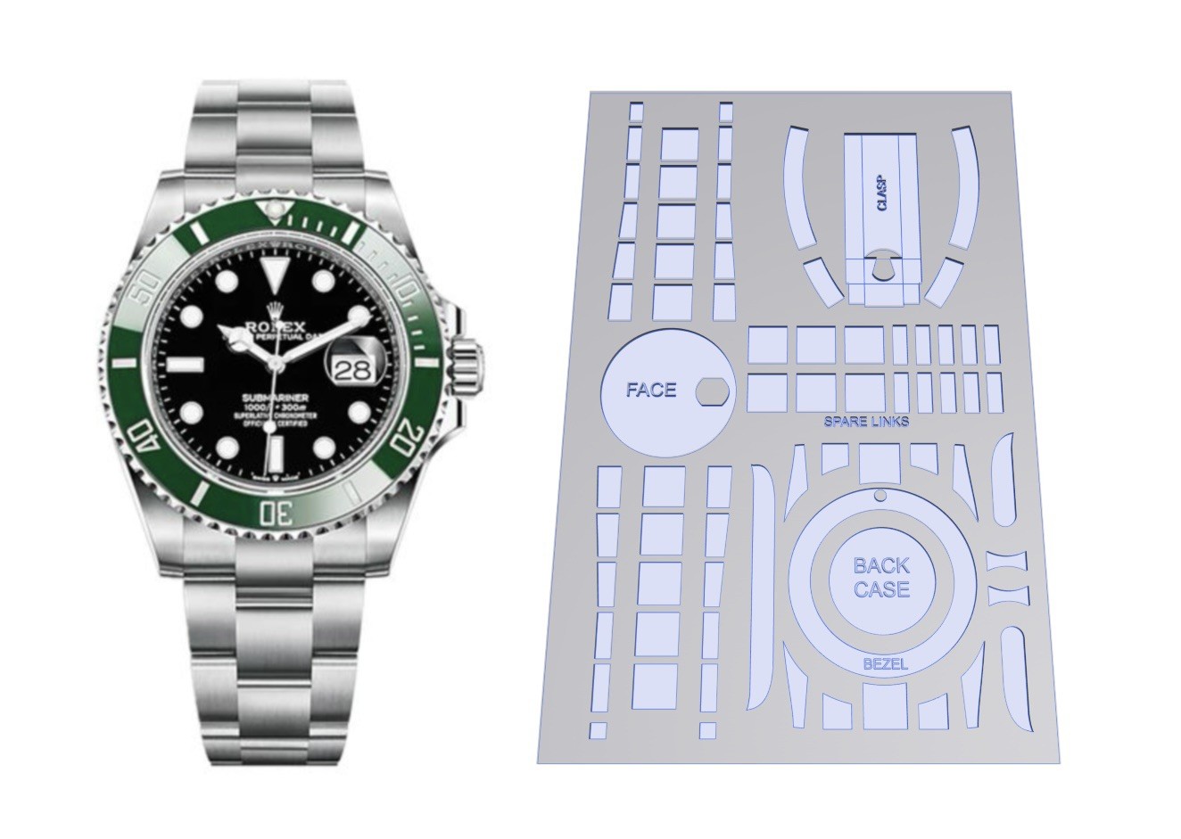 Watch Film Protection Kit for Rolex Submariner 41mm -models Nov 2020-now