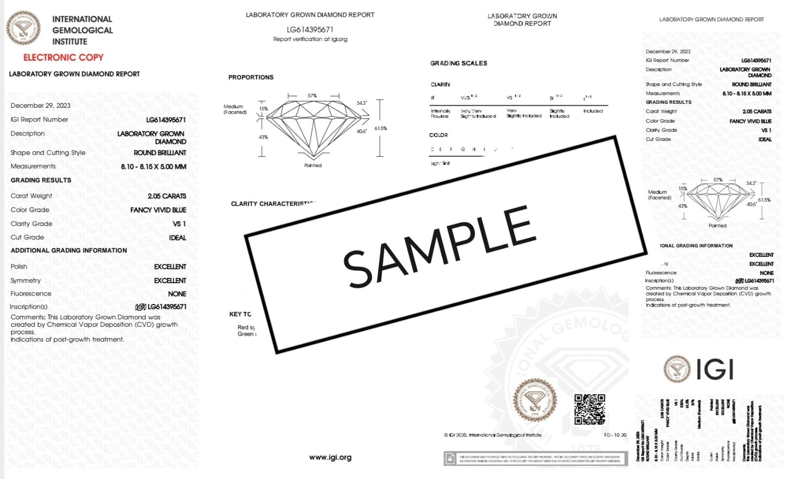 2.58 Ct Princess Cut IGI Certified Lab Grown CVD Diamond E Color VS1 Clarity