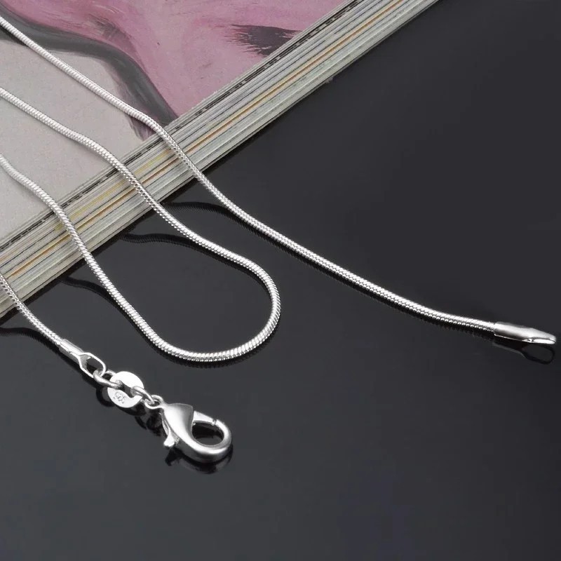 10PCS wholesale 925 sterling solid silver 1MM 16-30inch snake chain necklace