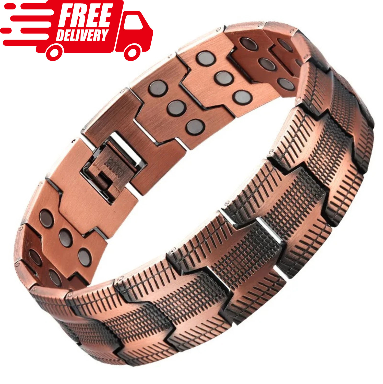 Men’s Copper Bracelet 99.99% Pure Copper Magnetic Adjustable Cuff Bangle