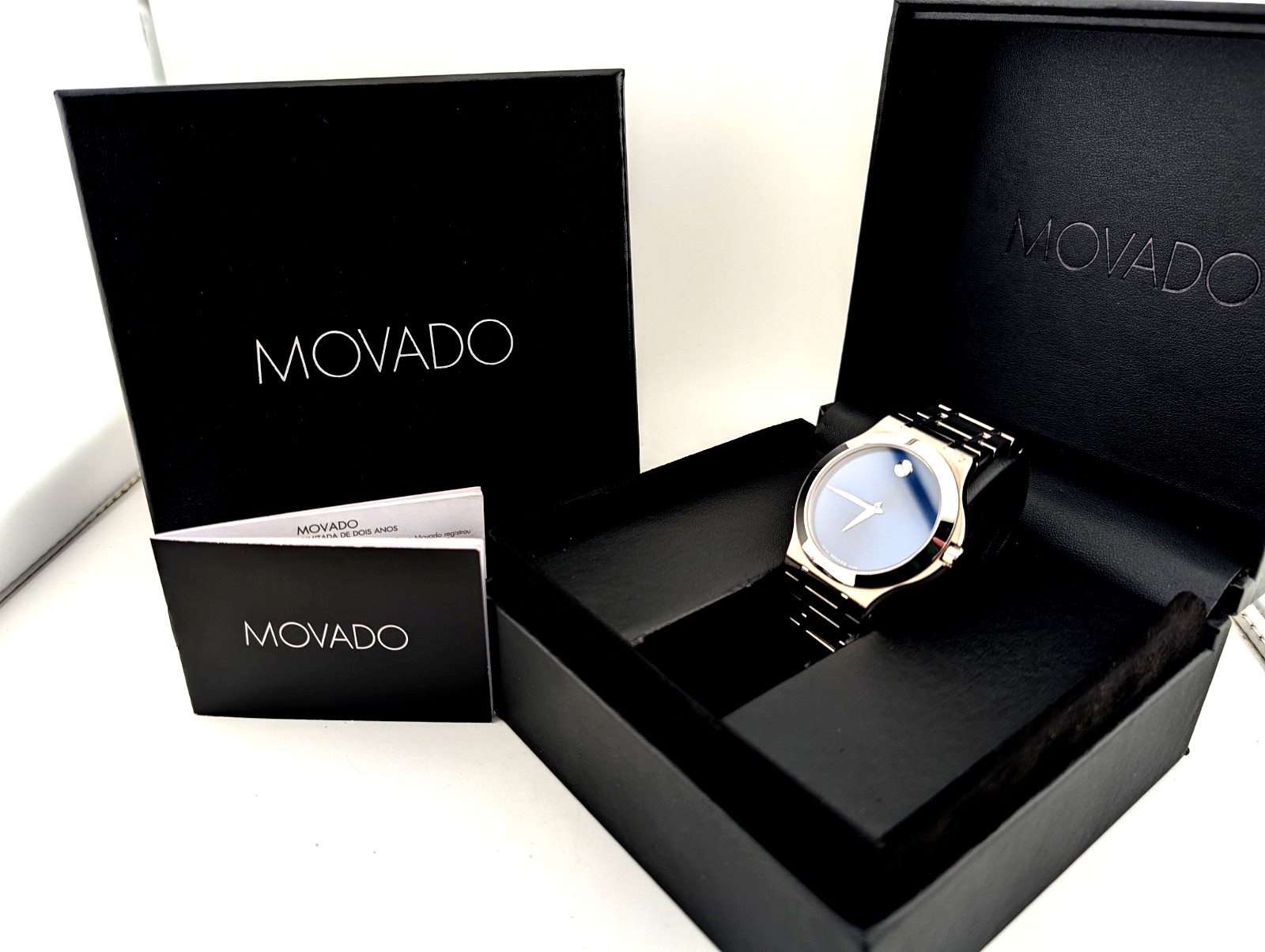 Movado Men’s Corporate Exclusive SS Watch W/Azure Blue Dial; Model #01.1.14.1050