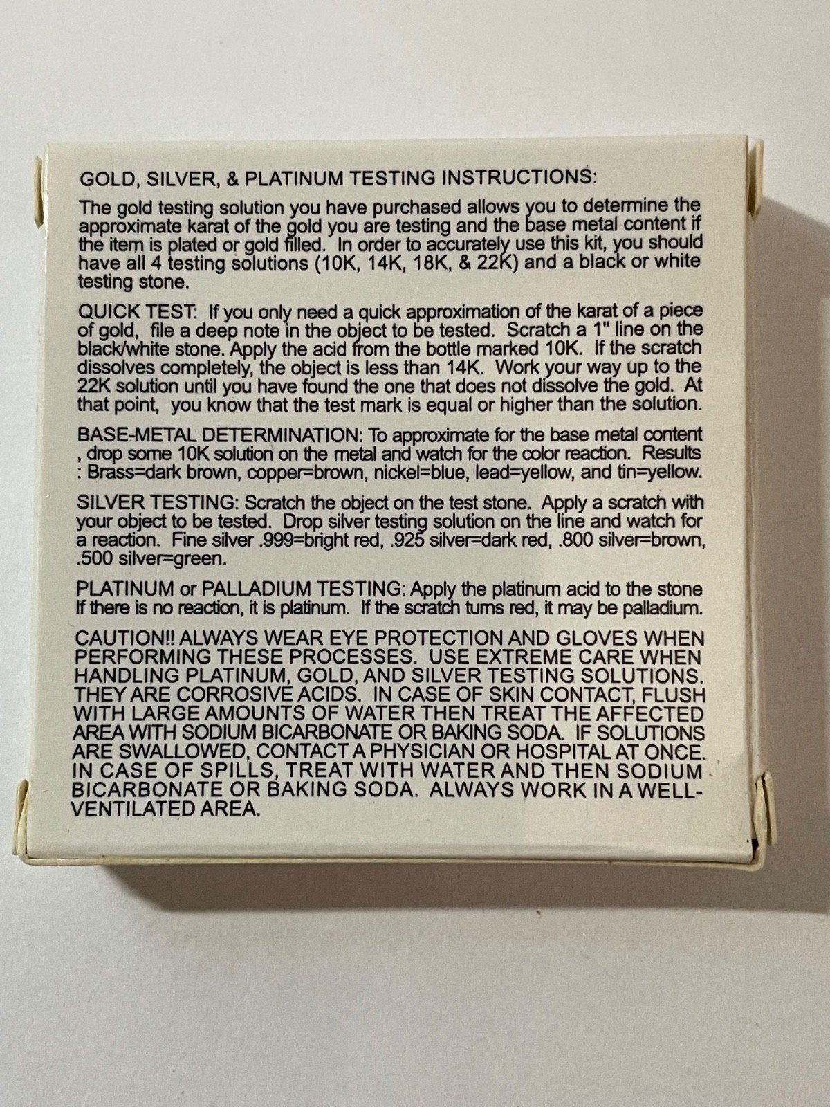 Gold Jewelry Testing “10K” , “14K”, “18K” Acid + Neutralizer + ” test stone”