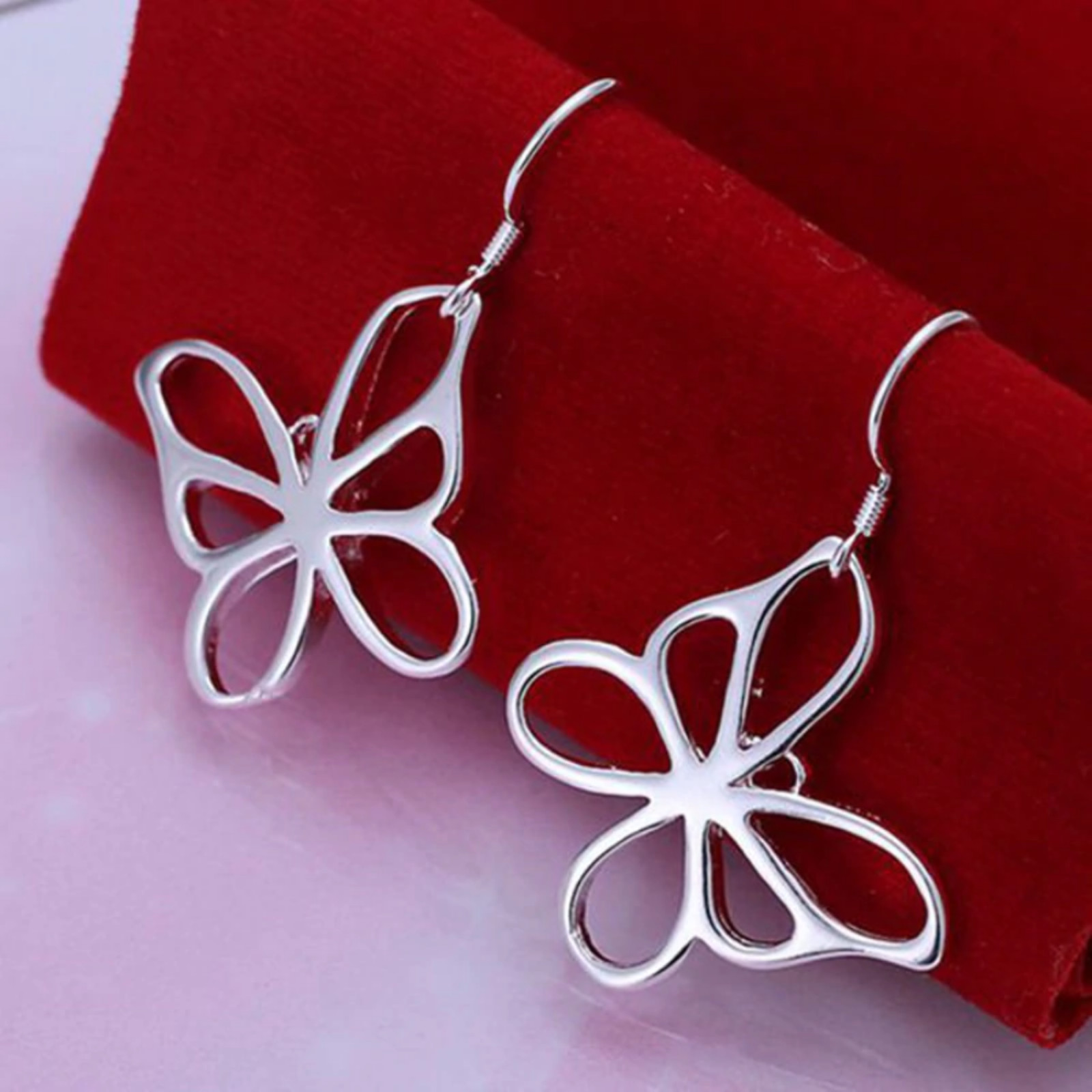 Butterfly Drop Dangle Earrings 925 Sterling Silver