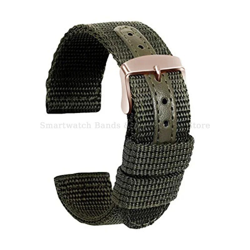 18mm 20mm 22mm 24mm Military Canvas Nylon Wrist Watch Band Strap Bracelet Sport