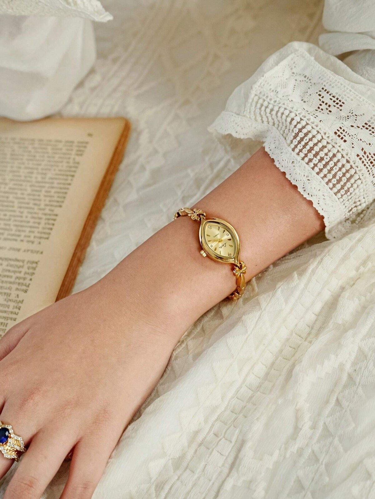 Gold French Vintage Style Unique Dainty Women’s Wrist Watch