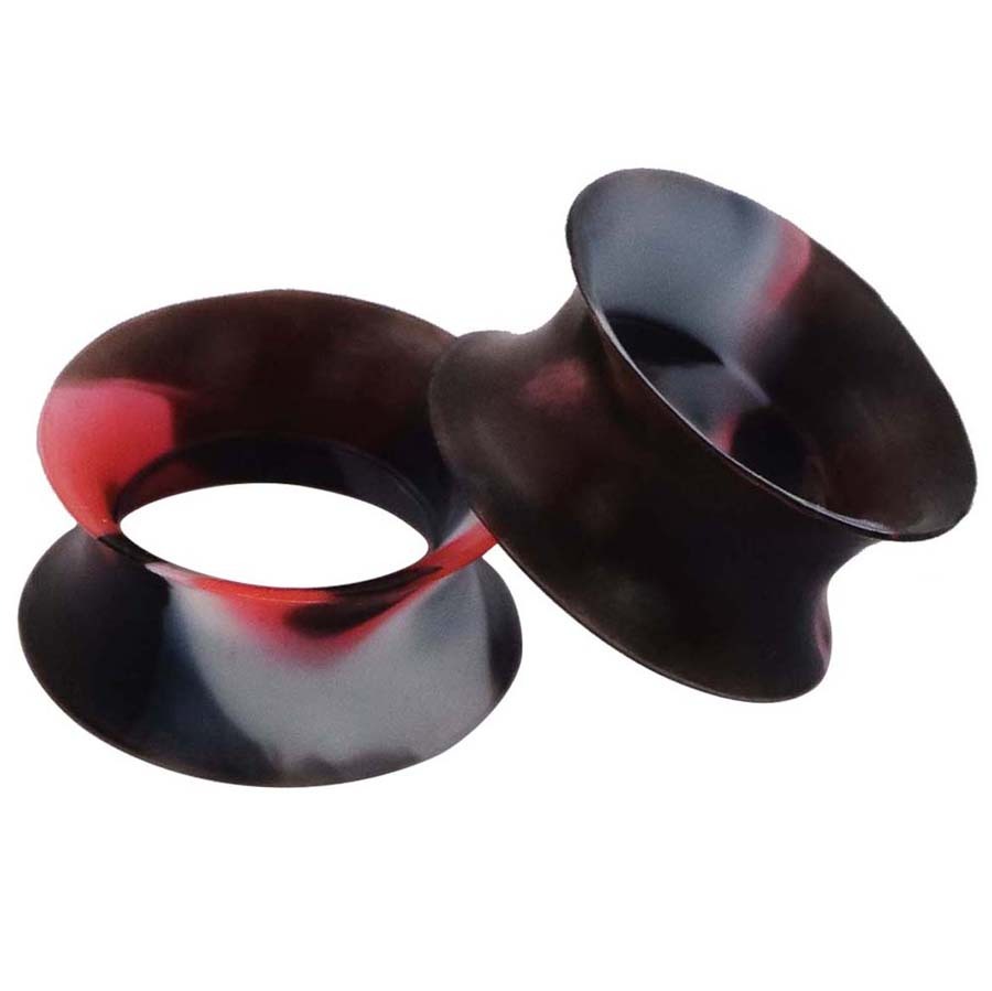 PAIR-ULTRA-THIN-TUNNELS-SOFT-SILICONE-EAR-GAUGES-PLUGS-DOUBLE-FLARED-EARLETS