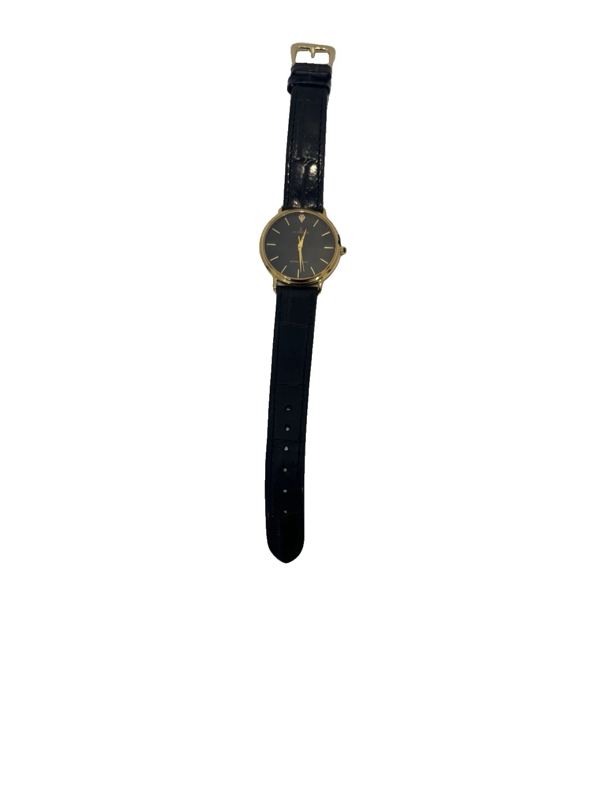 Vintage C. 1990s-2000s Le Chateau Men’s Diamond Accented 18K Gold Plated Watch