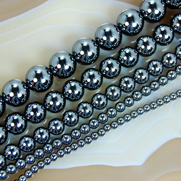 Natural Hematite Round Gemstones Loose Beads 16″ 3mm 4mm 6mm 8mm 10mm