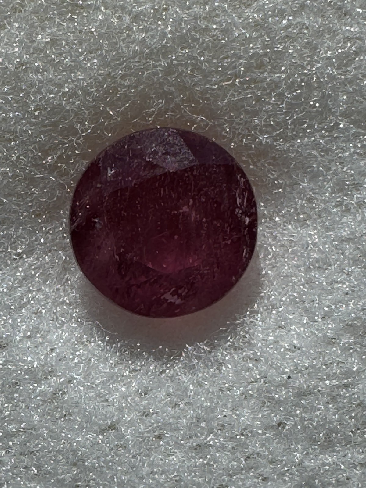 Dark Red RUBY. 7.8 mm Round, Slight Inclusion. 3.45 Carats. Free Shipping