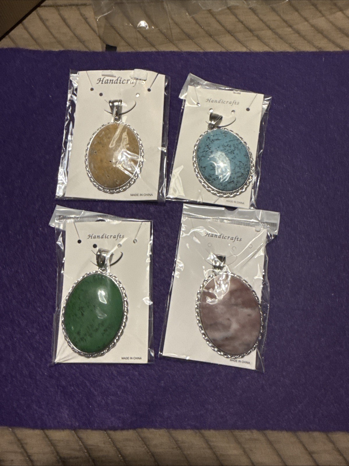 Hand Polished 40×30 Classic Oval Pendant Set 4 Assorted Stones. JTV